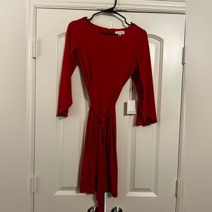 Calvin Klein Long Sleeve Red Dress